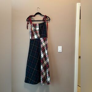 Eliza Faulkner Half-Half dress plaid combo